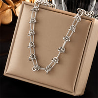 Hip-Hop Punk Thorn-Style Titanium Steel Bracelet And Necklace Set