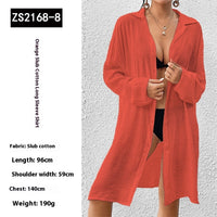 Tencel Slub Cotton Long-sleeved Shirt For Women