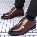 New Men's Brogue Leather Business Casual British Formal Leather Shoes