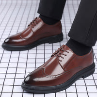 New Men's Brogue Leather Business Casual British Formal Leather Shoes
