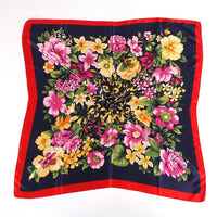 Spring And Autumn Women's Printed 90 Large Kerchief Artificial Silk Floral Scarf