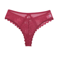 Womens Sexy Hollowed-Out Lace And Mesh Patchwork Thong