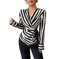 Womens Casual Striped Long-sleeve Shirt