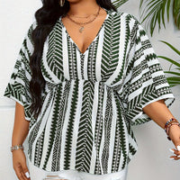 Deep V-neck Short Sleeve Pullover Women