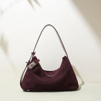 Retro-chic Soft Crescent-shaped Dumpling Bag Niche Design Shoulder And Tote Cowhide Commuter Bag For Women