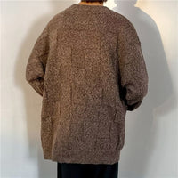 Winter Thickened Diamond Lattice Sweater Men's Loose Casual