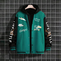 Men's Baseball Uniforms Coat American High Street Pu Baggy Casual Jacket