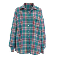 Women's Retro Classic Contrast Color Plaid Shirt