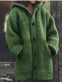 Mid-length sweater new cardigan hooded jacket