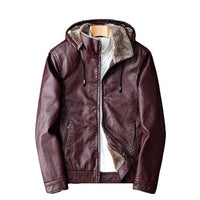 Men's PU Leather Cotton Coat Youth
