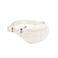 Solid-color Casual Crossbody Waist Bag With A Quilted Diamond Pattern