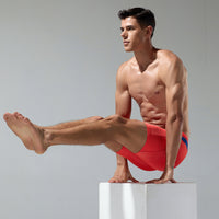 New Fashion Men's Low Waist Long Boxer Swimming Trunks