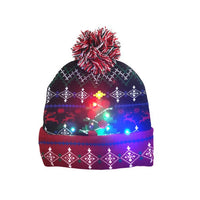 Cross-border Festival Autumn And Winter Fashion Christmas Knitted Hat Party Warm Adult With Fur Ball Christmas Hat