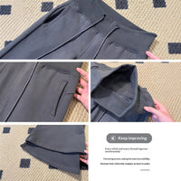 Dark Gray Flared Pants Womens High-Waisted Casual Sport Pants