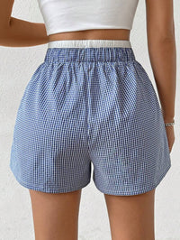 Elastic High-waist Buttoned Loose Casual Comfortable Basic Shorts