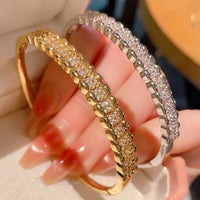 Starry Sky Zircon-Encrusted Bicolor Yellow And White Bracelet