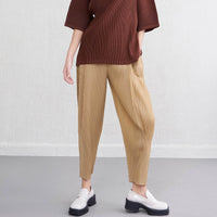 Pleated Craft Spring And Summer High Waist Slimming Skinny Pants