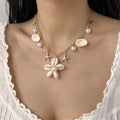 Beach Ocean Shell Double Layered Stacked Necklace
