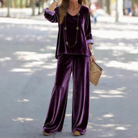 Stylish Minimalist And Relaxed Fit Womens Long Sleeve Set