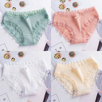 Cotton breathable thin lace briefs