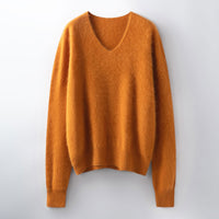 Versatile Loose-fitting Brushed Sweater In A Solid Color