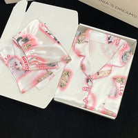 Cute Cat Print Summer New Thin Pajamas Women