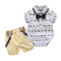 Baby bow tie bag butt shirt set