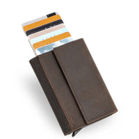 Black Angel Retro Crazy Horse Leather RFID Anti-theft Card Holder