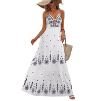 Strap-printed Maxi Dress For Women