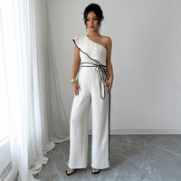 European And American Elegant Style Off-shoulder Vest Wide-leg Jumpsuit Women's Independent High Waist