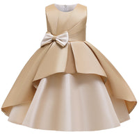 Children's Dress Big Bow Sleeveless A-line Skirt New Color Matching Evening Dress Piano Performance Dress Cute Princess Skirt