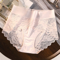 Sexy Panties Women's Lace High Waist Lengthened Crotch 7A Antibacterial Boxer Seamless