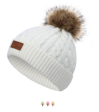 Cute wool ball knitted hat