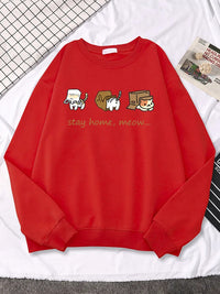 Three Mini Cat Animal Stay Home Sweater