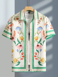 Men's Printed Casual Short Sleeve Letter Print Shirt