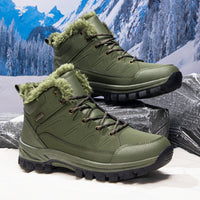 Mens Plus-Size High-Top Fleece-Lined Thermal Cotton Shoes