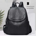 Women's Simple Travel Soft Leather Outdoor Backpack