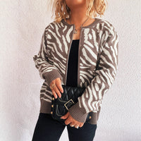 Color Block Zebra Stripes Round Neck Fashion Leisure Commute Women's Sweater