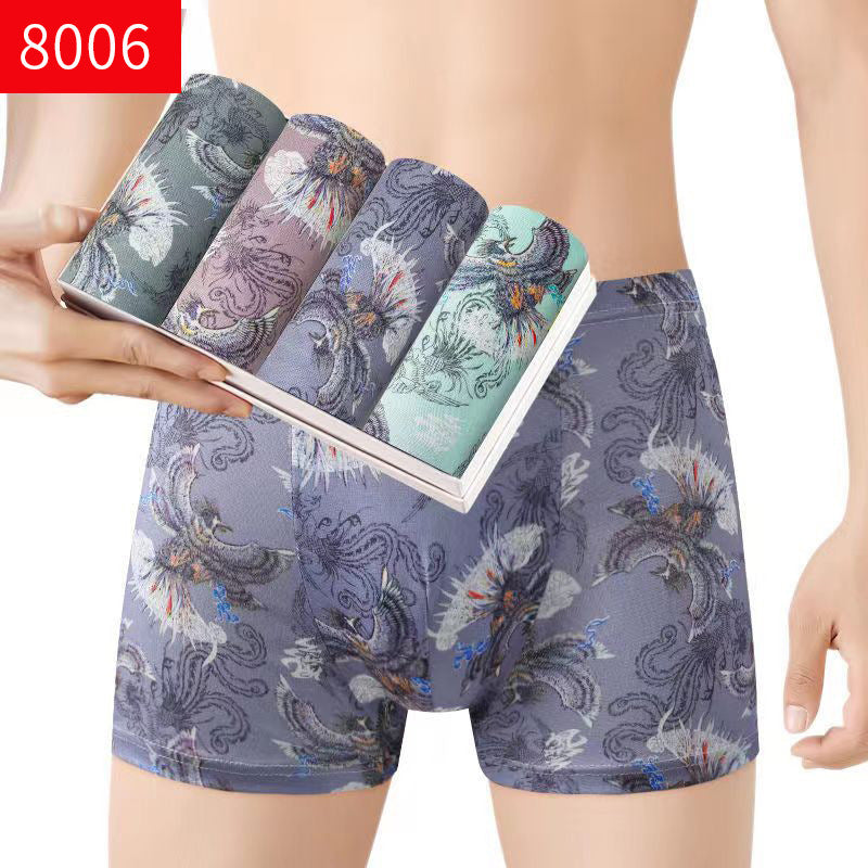 Men's Boxers Mid-waist Breathable Youth Boxer Underwear