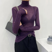 New Springautumn Turtleneck Long-sleeve Top For Women
