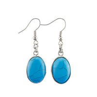 Natural Crystal Oval Egg-shaped Earrings