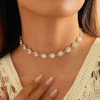Colorful Rhinestone Choker  Personalized Gem Necklace  Custom Light Luxury Niche Design High-End Clavicle Chain
