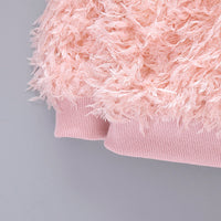 Princess Style Feather Tassel Candy Thickened Children's Sweater