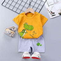 Children's Short-sleeved Suit Pure Cotton Korean T-shirt Shorts