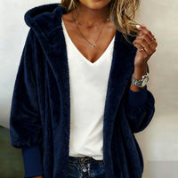 Hooded Loose Women's Plush Casual Jacket