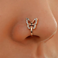 Personalized U-Shaped Diamond-Studded Butterfly European And American Non-Hole Nose Clip