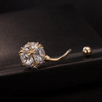 Colored square crystal ball navel ring belly button