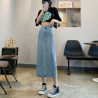 Female Casual Mid Length High Waist Slimming A-line Skirt