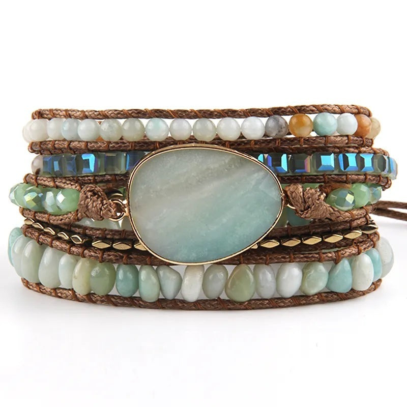 Hot Sale Bohemian Winding Natural Semi-precious Stone Bracelet