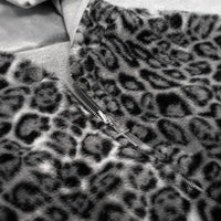 Hooded Hoodie Two Sides Can Wear Vintage Leopard Print Zipper Hoodie